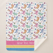 Whimsical Unicorns en Bright  Flowers Sherpa Deken (Voorkant)