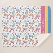 Whimsical Unicorns en Bright Flowers Sherpa Deken (Voorkant (horizontaal))