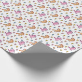 Whimsical Unicorns en Flowers Patroon Cadeaupapier (Hoek)