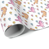 Whimsical Unicorns en Flowers Patroon Cadeaupapier (Rol Hoek)