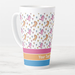 Whimsical Unicorns en Flowers Patroon Latte Mok