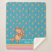 Whimsical Unicorns en  Flowers Patroon Sherpa Deken (Voorkant)