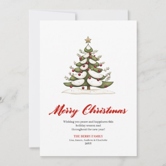 Whimsical Unique Christmas Tree Greeting Layout Feestdagenkaart (Voorkant)