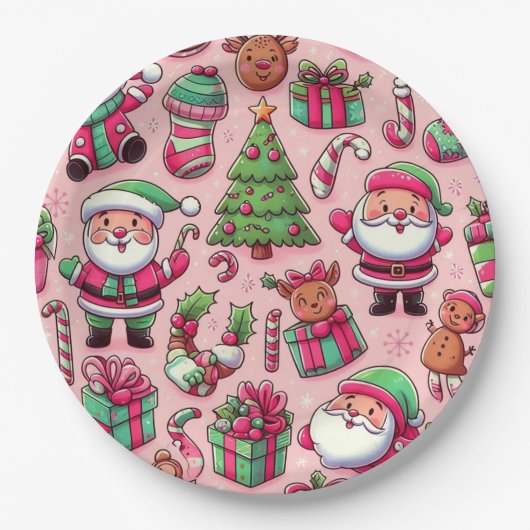 Whimsical vakantie Borden voor kerst Papieren Bordje (Voorkant)