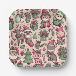 Whimsical vakantie Borden voor kerst Papieren Bordje