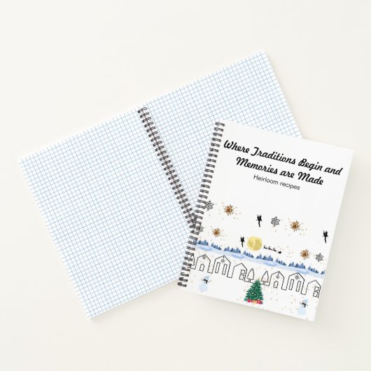 Whimsical vakantie thema spiraal recept notitieboe notitieboek (Binnen)