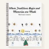 Whimsical vakantie thema spiraal recept notitieboe notitieboek (Voorkant)