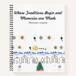 Whimsical vakantie thema spiraal recept notitieboe notitieboek