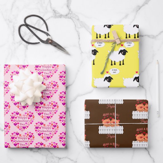 Whimsical-Valentijnsdag Inpakpapier Vel (Voorkant)