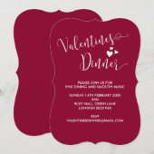 Whimsical Valentijnse diner Invitation Kaart (Voorkant / Achterkant)