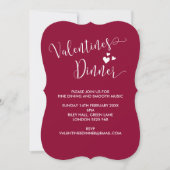 Whimsical Valentijnse diner Invitation Kaart (Voorkant)