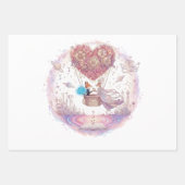 "Whimsical Valentine" gemengde illustratie verpakk Inpakpapier Vel (Voorkant 3)