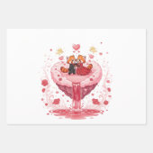 "Whimsical Valentine" gemengde illustratie verpakk Inpakpapier Vel (Voorkant 2)
