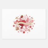 "Whimsical Valentine" gemengde illustratie verpakk Inpakpapier Vel (Voorkant)