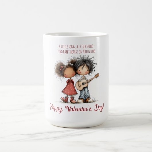 Whimsical Valentine Kids Illustration  Koffiemok (Center)