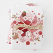 "Whimsical Valentine" Mixed Illustration Wrapping Inpakpapier Vel (In situ)
