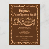 Whimsical VEGAN Thanksgiving Friendsgiving CUSTOM Briefkaart (Voorkant)