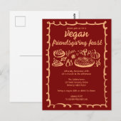 Whimsical VEGAN Thanksgiving Friendsgiving CUSTOM Briefkaart (Voorkant / Achterkant)