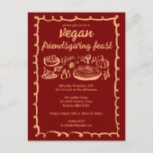 Whimsical VEGAN Thanksgiving Friendsgiving CUSTOM Briefkaart (Voorkant)