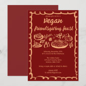 Whimsical VEGAN Thanksgiving Friendsgiving CUSTOM Kaart (Voorkant / Achterkant)