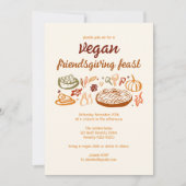 Whimsical VEGAN Thanksgiving Friendsgiving CUSTOM Kaart (Voorkant)