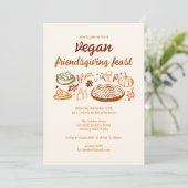 Whimsical VEGAN Thanksgiving Friendsgiving CUSTOM Kaart (Staand voorkant)
