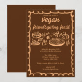 Whimsical VEGAN Thanksgiving Friendsgiving CUSTOM Kaart (Voorkant / Achterkant)