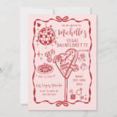 Whimsical Vegas Bachelorette Weekendprogramma Kaart (Voorkant)