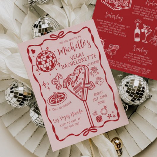 Whimsical Vegas Bachelorette Weekendprogramma Kaart
