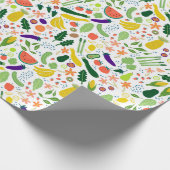 Whimsical Vegetables & Fruits Pattern Cadeaupapier (Hoek)