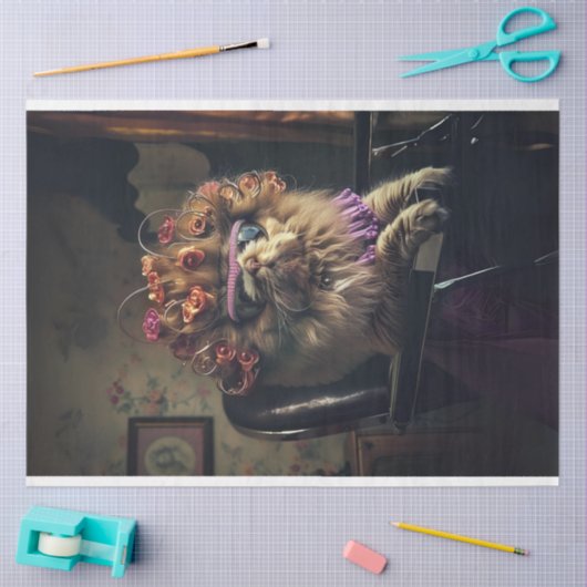 Whimsical verfijnde kattensalon dag decoupage tissuepapier (Craft)