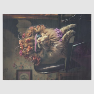 Whimsical verfijnde kattensalon dag decoupage tissuepapier