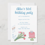 Whimsical Verjaardagsfeest Girlie Schattigee Custo Kaart (Voorkant)