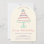 Whimsical Verjaardagstaart Custom Kleurrijke Party Kaart (Voorkant)