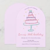 Whimsical Verjaardagstaart Custom Kleurrijke Party Kaart (Voorkant / Achterkant)