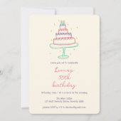 Whimsical Verjaardagstaart Schattigee Custom Kleur Kaart (Voorkant)