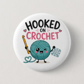 Whimsical Verliefd op Haken Ronde Button 5,7 Cm (Voorkant)