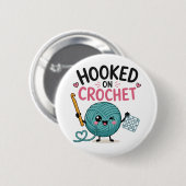 Whimsical Verliefd op Haken Ronde Button 5,7 Cm (Voorkant /achterkant)