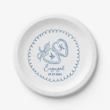 Whimsical Verliefd Paar Blauwe Hartjes Trendy Dood