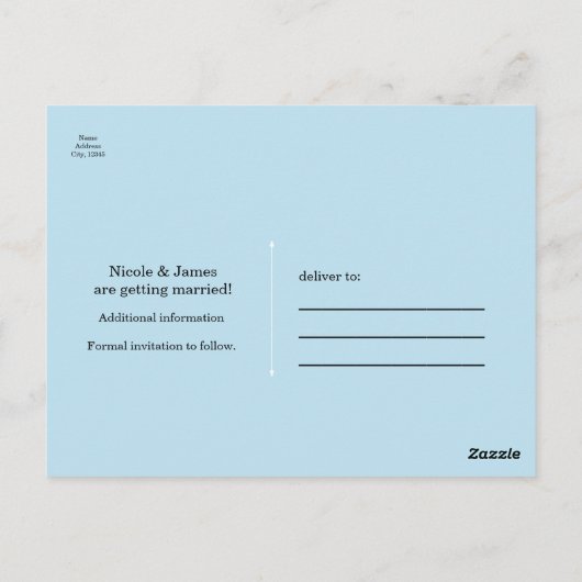 Whimsical Verloving Trouwring Save The Date Briefkaart (Achterkant)