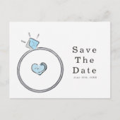 Whimsical Verloving Trouwring Save The Date Briefkaart (Voorkant)