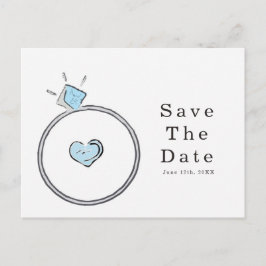 Whimsical Verloving Trouwring Save The Date Briefkaart