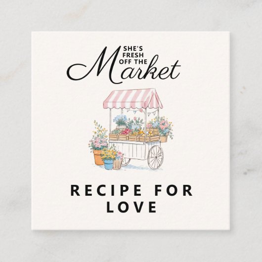 Whimsical Verse Net Uit De Markt Bruidsfeest  Informatiekaartje (Voorkant)