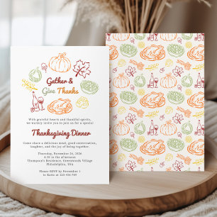 Whimsical Verzamel en Dank Offeren Thanksgiving Kaart
