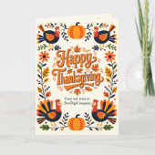 Whimsical Vibrant Folk Art Herfst Thanksgiving Kaart (Voorkant)