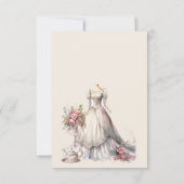 Whimsical Victoriaans trouwjurk Vrijgezellenfeest Bedankkaart (Achterkant)