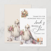 Whimsical Victoriaans trouwjurk Vrijgezellenfeest Bedankkaart (Voorkant / Achterkant)