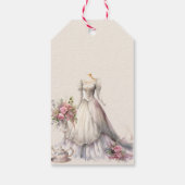 Whimsical Victoriaans trouwjurk Vrijgezellenfeest Cadeaulabel (Achterkant)