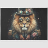 Whimsical Victoriaanse Steampunk Leeuw Decoupage Tissuepapier (Voorkant)