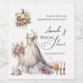 Whimsical Victoriaanse Trouwjurk Bruidsdouche Wijn Etiket (Enkel label)